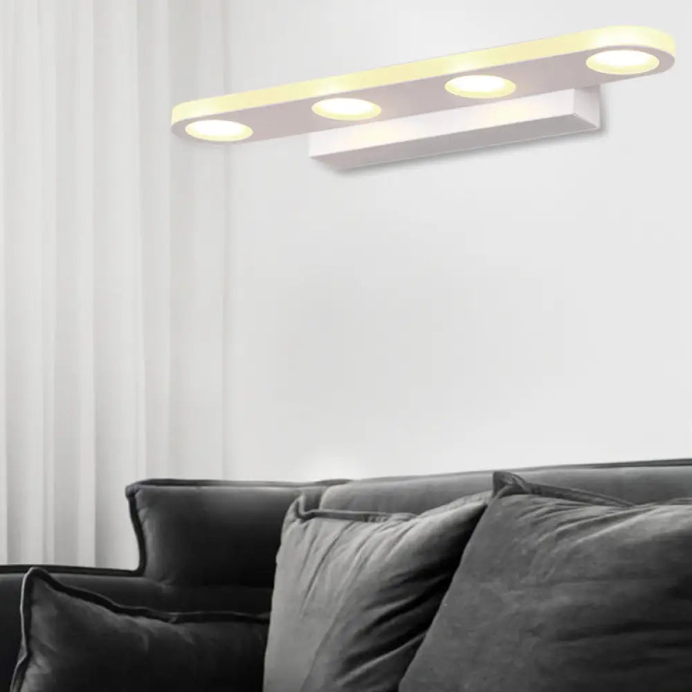 DecorBites™ Oblong Bathroom LED Vanity Light Acrylic 4/6 Lights Simplicity Wall Mounted Mirror Lighting in Warm/White