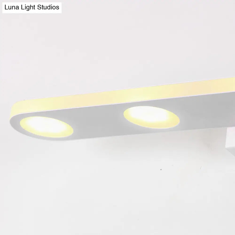DecorBites™ Oblong Bathroom LED Vanity Light Acrylic 4/6 Lights Simplicity Wall Mounted Mirror Lighting in Warm/White