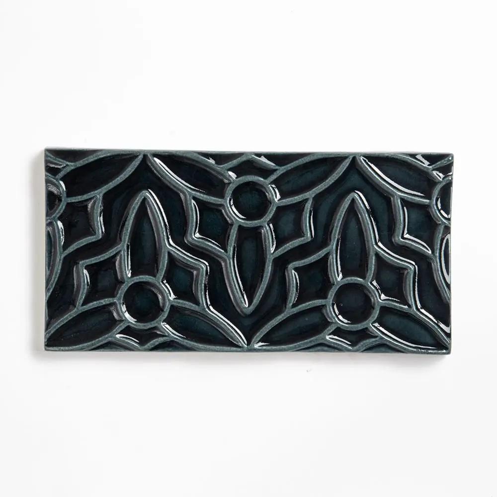 Obsidian Crackled Barcelona Ceramic Accent Tiles 4x8