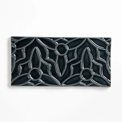 Obsidian Crackled Barcelona Ceramic Accent Tiles 4x8