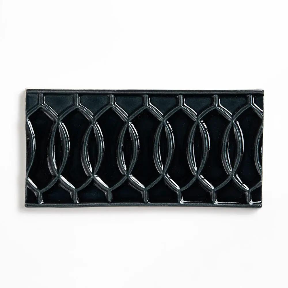 Obsidian Crackled Vienna Ceramic Accent Tiles 4x8