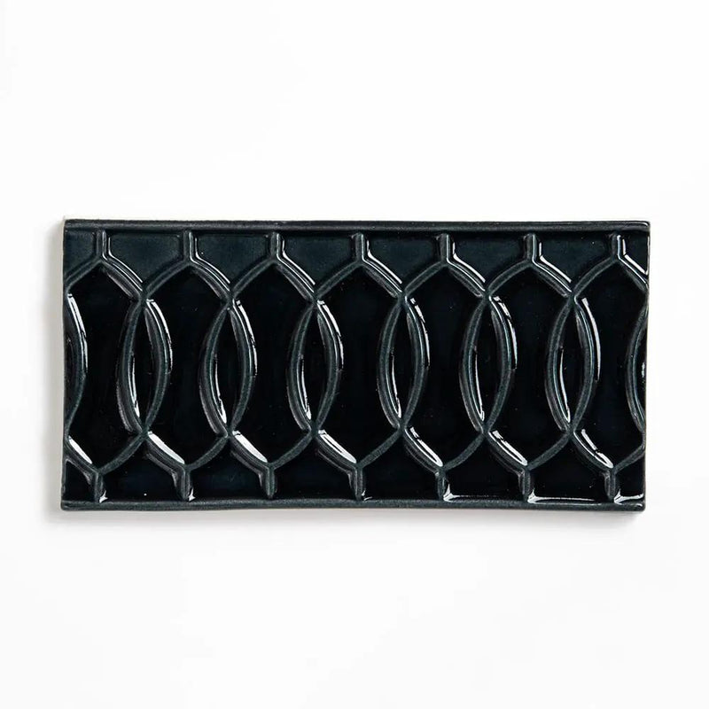 Obsidian Crackled Vienna Ceramic Accent Tiles 4x8