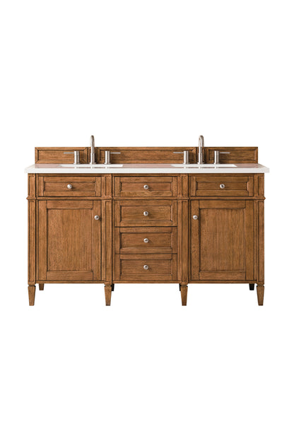 James Martin Brittany 60" Double Bathroom Vanity, Saddle Brown