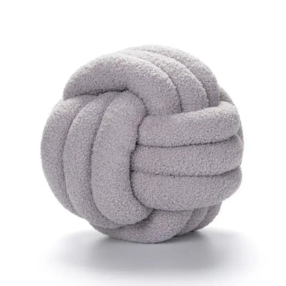 Off-white boucle knotted circle throw pillows bedroom decor