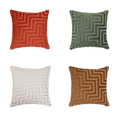 Olive and dark green geometric jacquard throw pillowcase living room