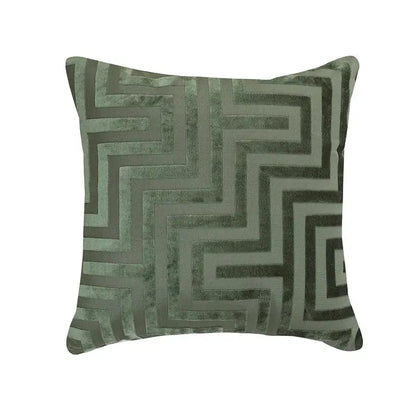 Olive and dark green geometric jacquard throw pillowcase living room