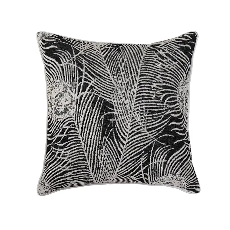 Olive and dark green geometric jacquard throw pillowcase living room