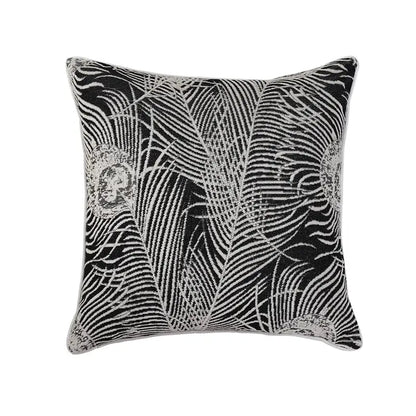 Olive and dark green geometric jacquard throw pillowcase living room