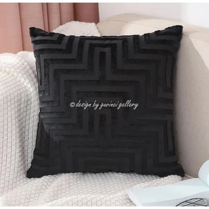 Olive and dark green geometric jacquard throw pillowcase living room