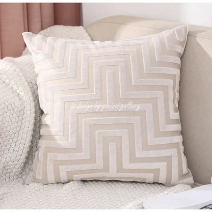 Olive and dark green geometric jacquard throw pillowcase living room