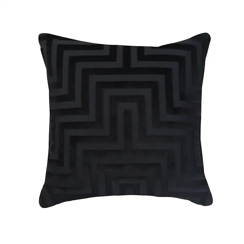 Olive and dark green geometric jacquard throw pillowcase living room