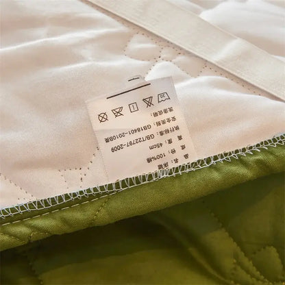 Olive green and white floral quilted bed skirt set bedroom lace trim