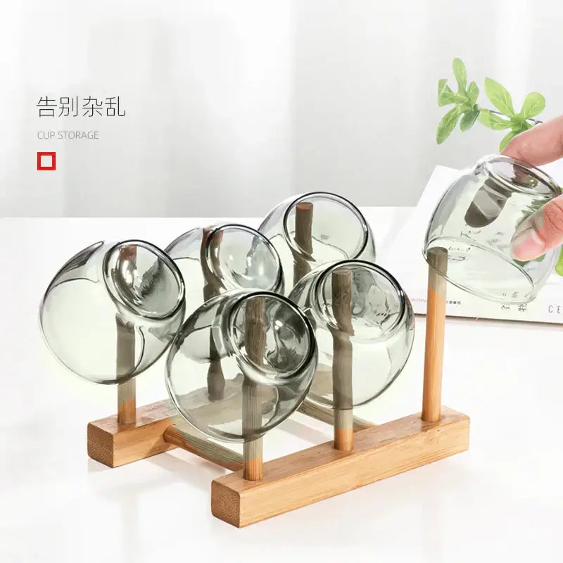 Olive green glass tea cup set for dining room kung fu tea