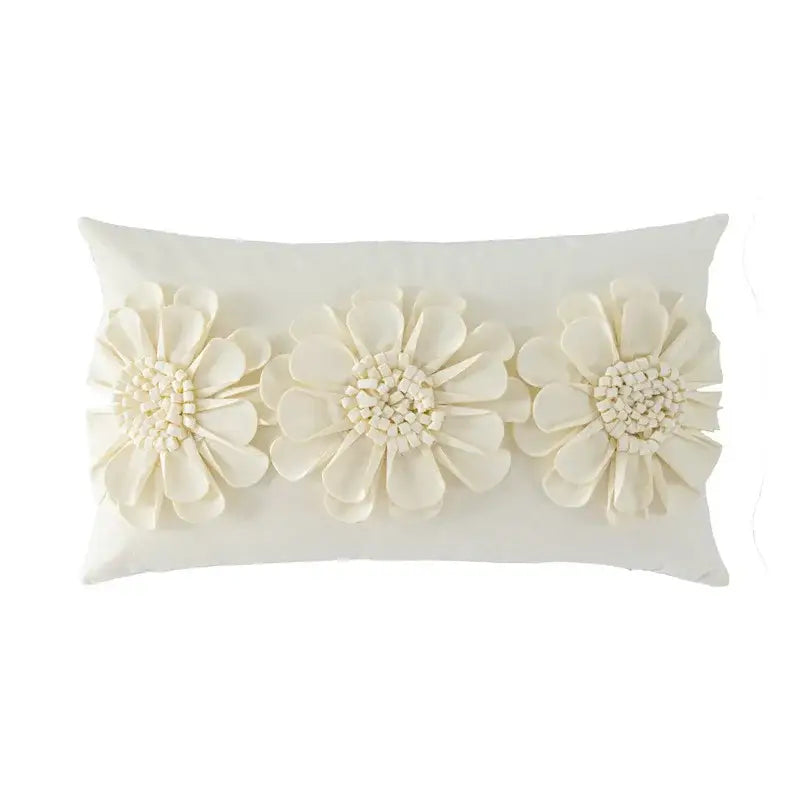 Olive green handmade flower cushion cover living room decor