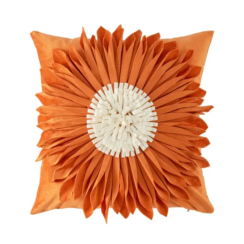 Olive green handmade flower cushion cover living room decor