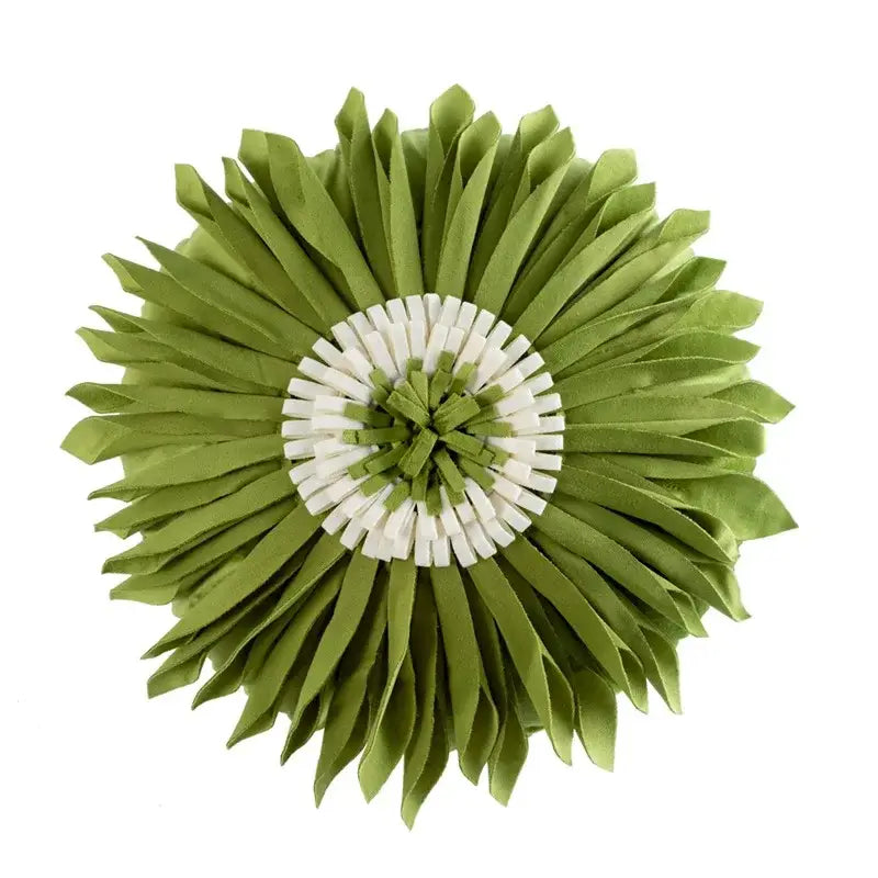 Olive green handmade flower cushion cover living room decor