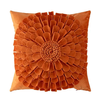 Olive green handmade flower cushion cover living room decor