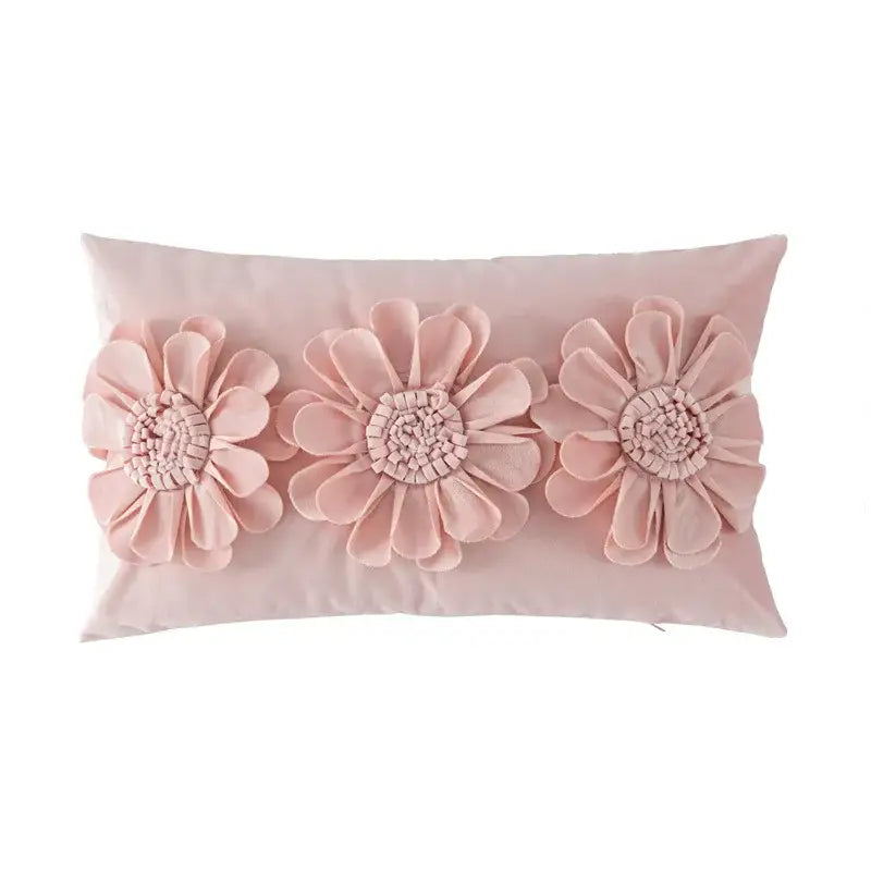 Olive green handmade flower cushion cover living room decor