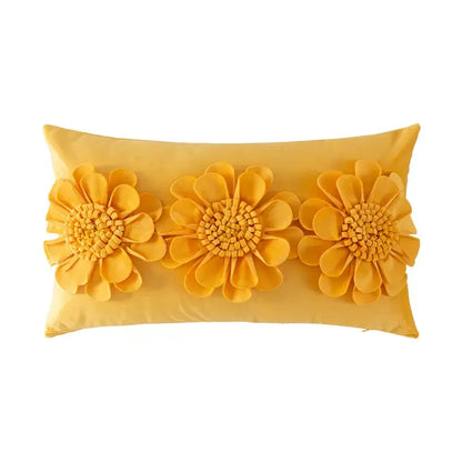 Olive green handmade flower cushion cover living room decor