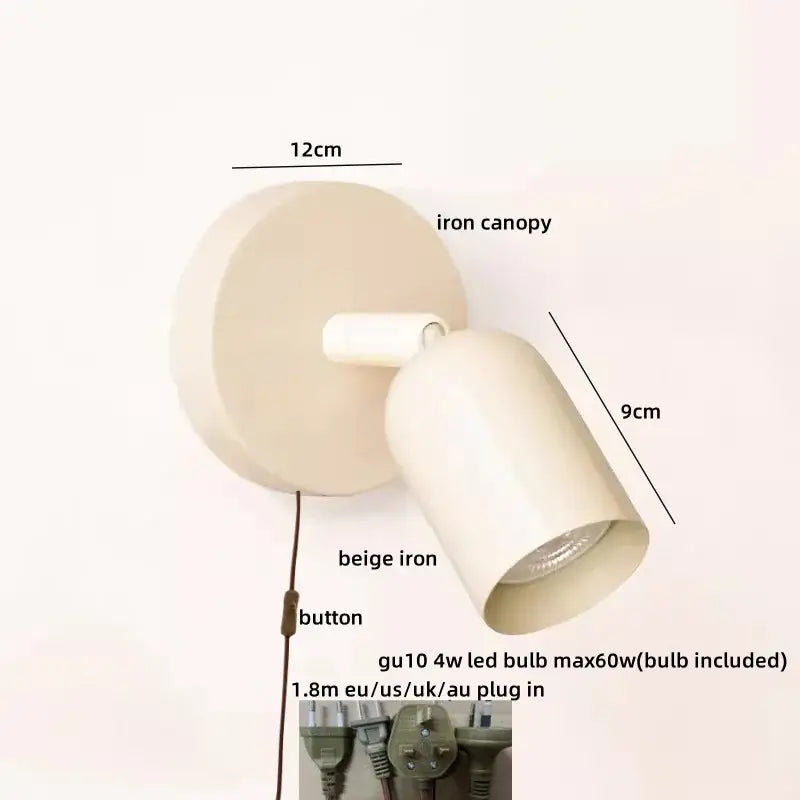 Olive green metal led wall sconce with pull chain for stairwell