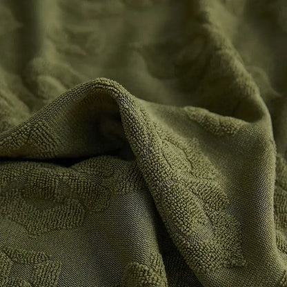 Olive green patterned jacquard sofa seat cover living room protector