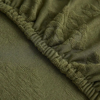 Olive green patterned jacquard sofa seat cover living room protector