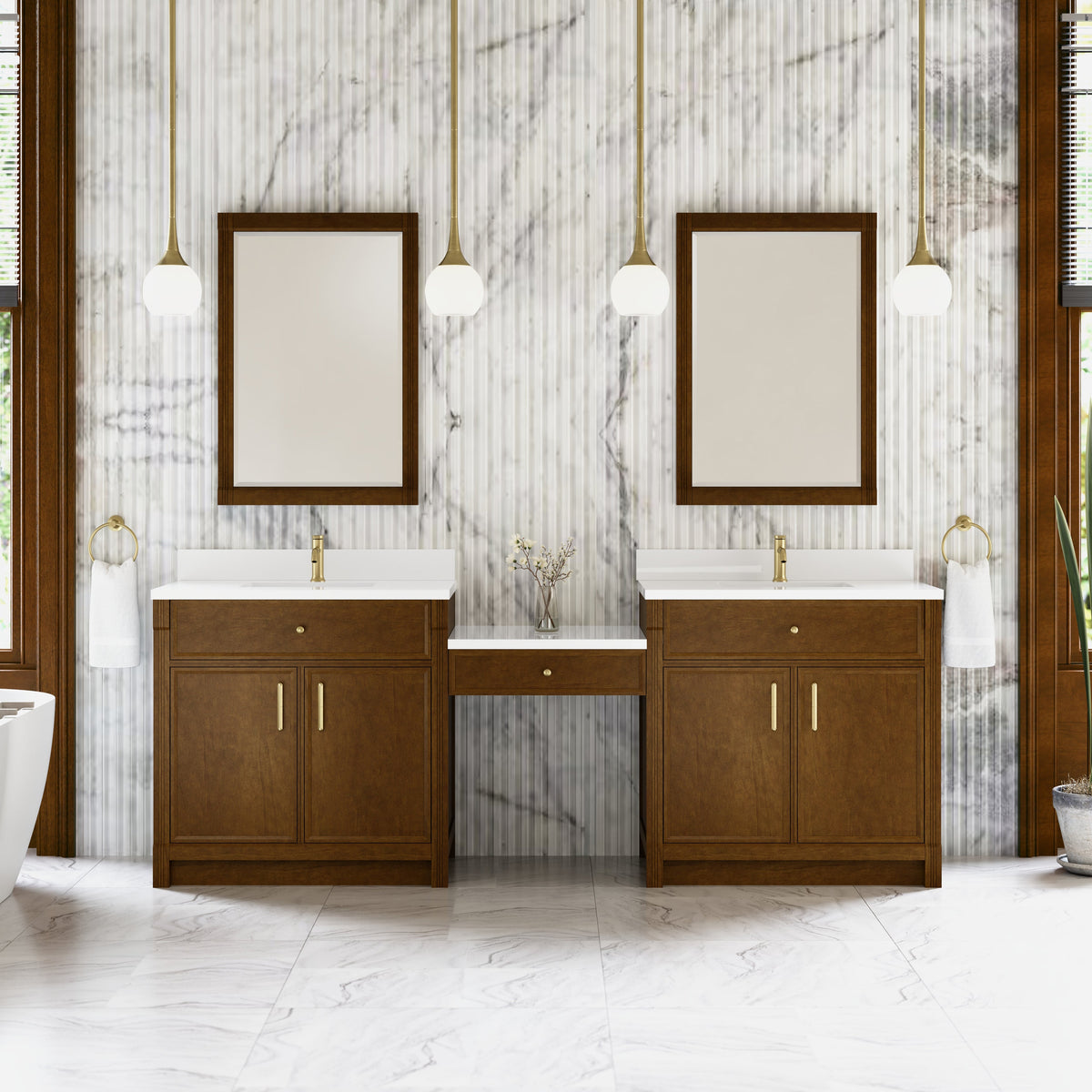 James Martin Bellshire 96" Single Bathroom Vanity, Honey Oak