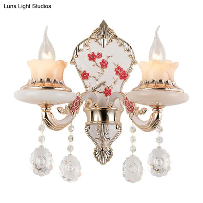 DecorBites™ Opal Frosted Glass 2-Light Gold Wall Mounted Lamp - Curved Postmodern Design for Restaurants