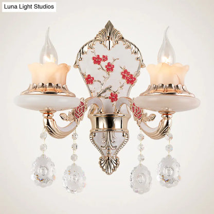 DecorBites™ Opal Frosted Glass 2-Light Gold Wall Mounted Lamp - Curved Postmodern Design for Restaurants