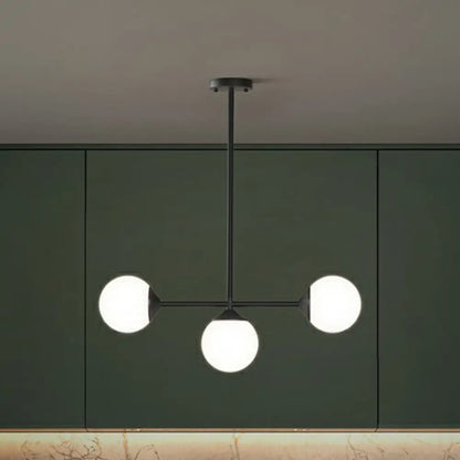 DecorBites™ Opaline Glass Ball Pendant Light for Minimalist Dining Room Island
