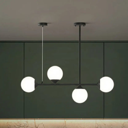 DecorBites™ Opaline Glass Ball Pendant Light for Minimalist Dining Room Island