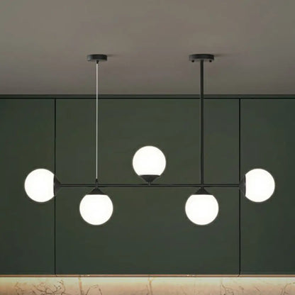 DecorBites™ Opaline Glass Ball Pendant Light for Minimalist Dining Room Island