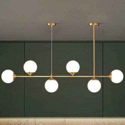 DecorBites™ Opaline Glass Ball Pendant Light for Minimalist Dining Room Island