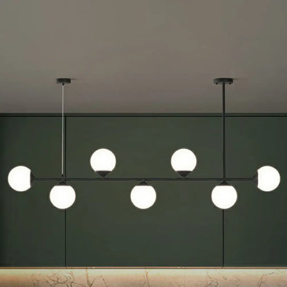 DecorBites™ Opaline Glass Ball Pendant Light for Minimalist Dining Room Island
