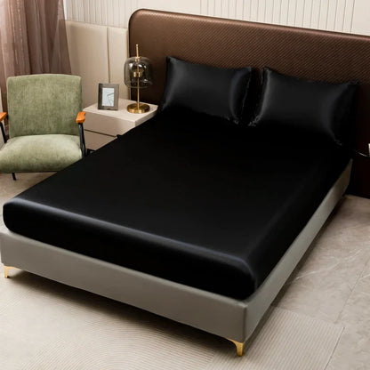 DecorBites™ Opulent Solid Color Satin Bedding Set