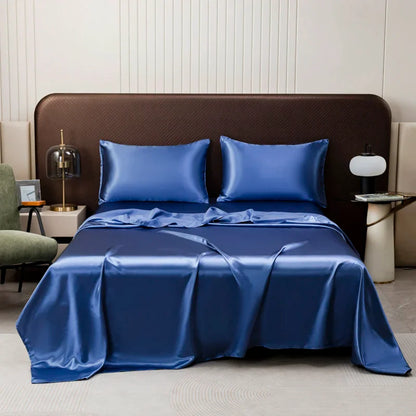 DecorBites™ Opulent Solid Color Satin Bedding Set