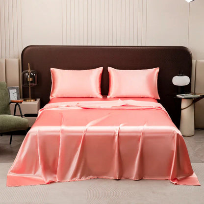 DecorBites™ Opulent Solid Color Satin Bedding Set