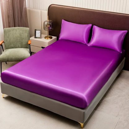 DecorBites™ Opulent Solid Color Satin Bedding Set