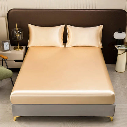 DecorBites™ Opulent Solid Color Satin Bedding Set