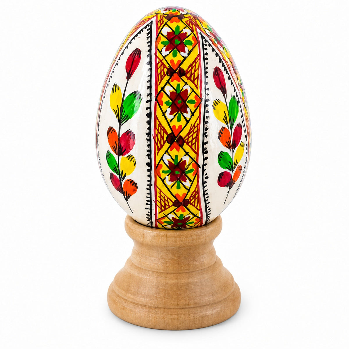 Willow Ukrainian Hand Painted Wooden Easter Egg