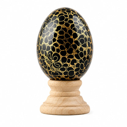 Golden Circles Hand Painted Wooden Easter Egg