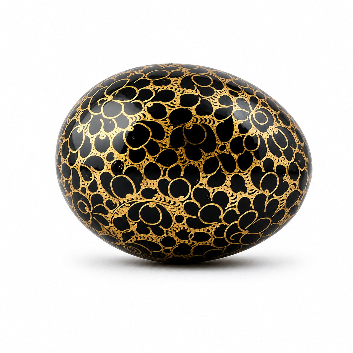 Golden Circles Hand Painted Wooden Easter Egg