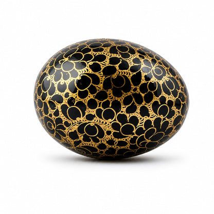 Golden Circles Hand Painted Wooden Easter Egg