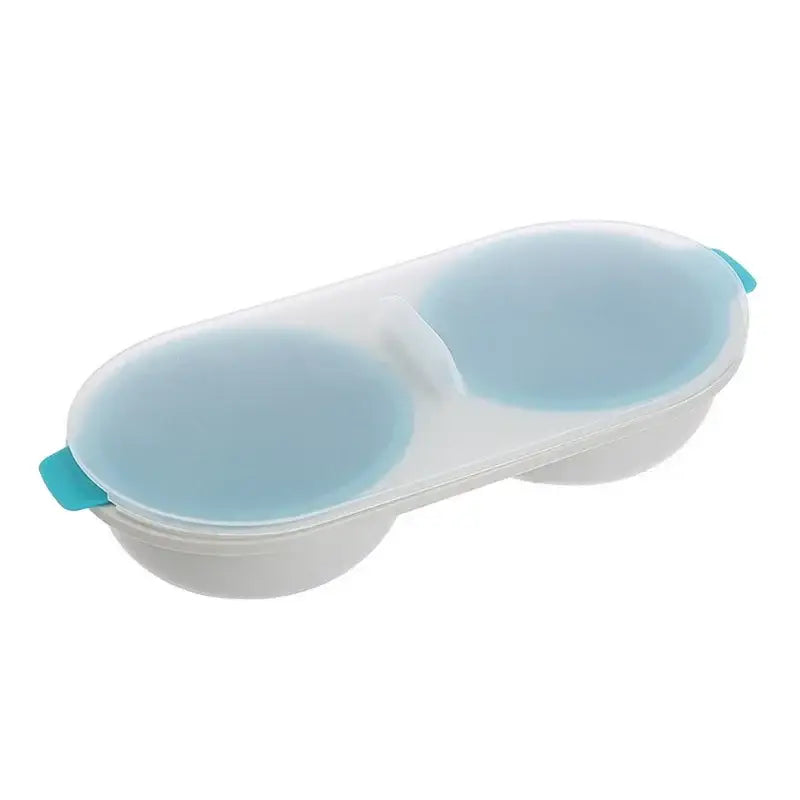 Orange and white egg boiler steamer double cup kitchen separator