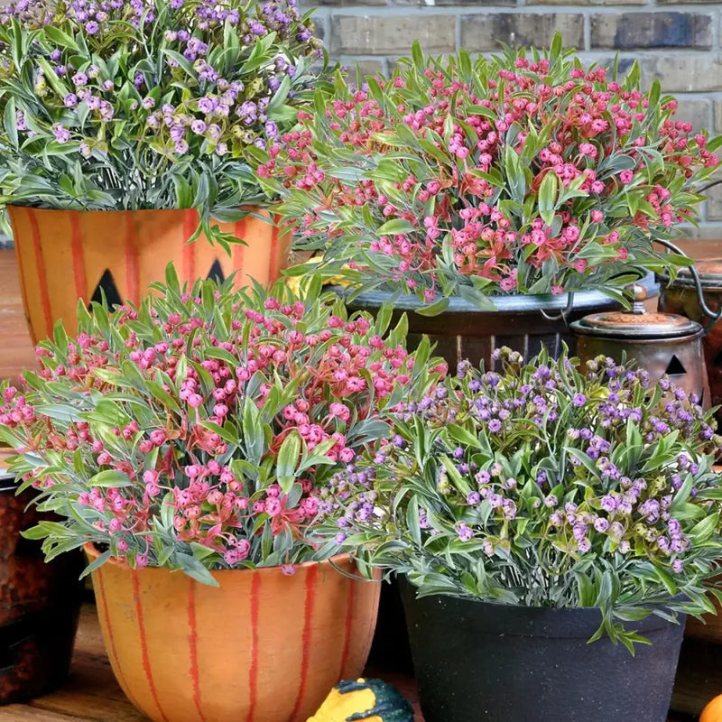 Orange babysbreath lover fruit artificial plant pumpkin garden decor