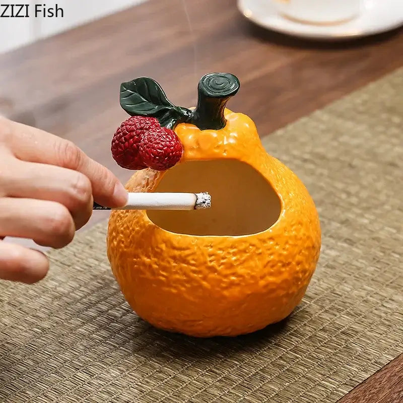 Orange ceramic fruit ashtray living room ceramic ashtray