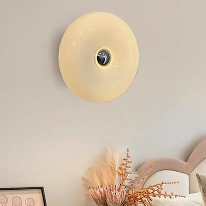 Orange glass donut led wall sconce for bedroom lighting