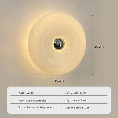 Orange glass donut led wall sconce for bedroom lighting