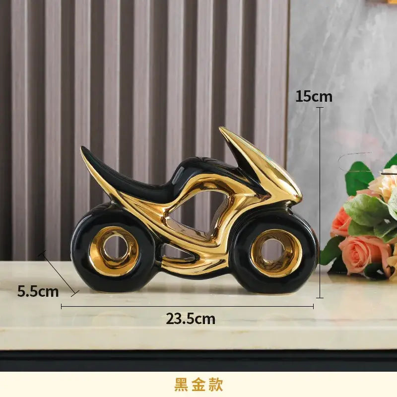 Orange & gold ceramic motorcycle light decoration living room