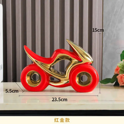 Orange & gold ceramic motorcycle light decoration living room